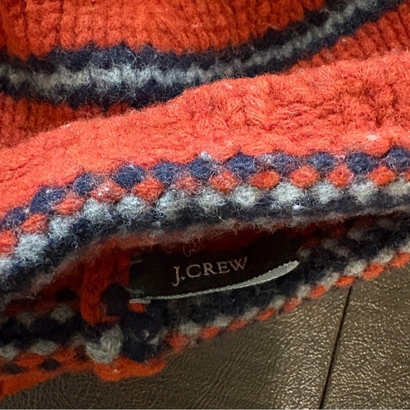 J. Crew Orange and Navy Cozy Knit Beanie - Picture 2 of 6